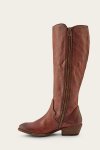Frye Carson Piping Tall Wide Calf - Redwood