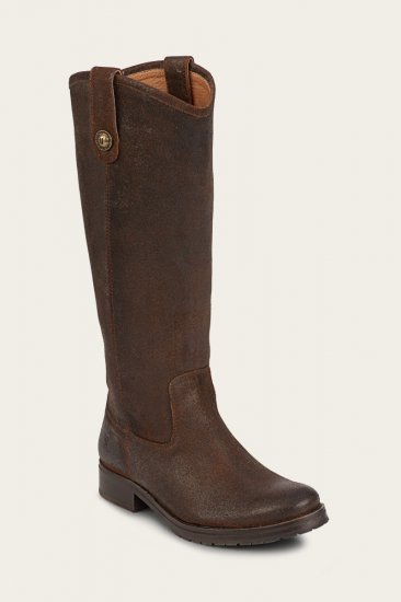 Frye Melissa Double Sole Button Lug Tall - Brown - Click Image to Close