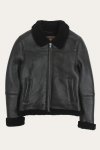 Frye Women's Leather Jacket With Sherling Collar And Cuffs - Women's Leather Jacket With Sherling Collar And Cuffs