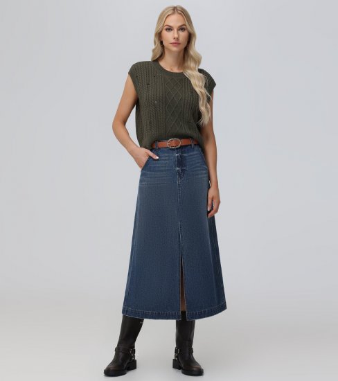 Frye Distressed Cable Sweater Vest - Distressed Cable Sweater Vest - Click Image to Close