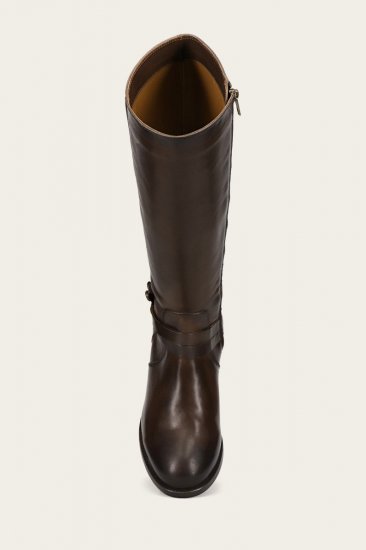 Frye Melissa Belted Tall Wide Calf - Chocolate - Click Image to Close