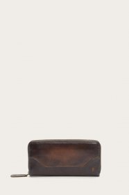 Frye Melissa Zip Around Wallet - Dark Brown