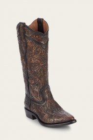 Frye Billy Daisy Pull On - Black-tooled