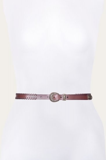 Frye 20mm Belt With 3 Pc Buckle Set & Leather Laced Edge - 20mm Belt With 3 Pc Buckle Set & Leather Laced Edge - Click Image to Close