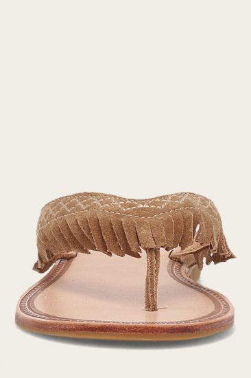 Frye Ava Fringe Sandal - Almond - Click Image to Close