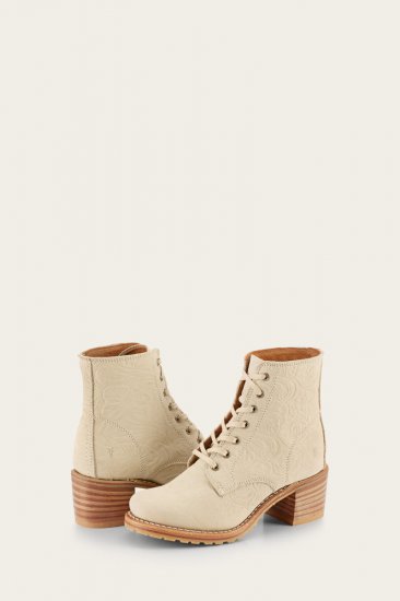 Frye Sabrina 6G Lace Up - Ivory - Click Image to Close