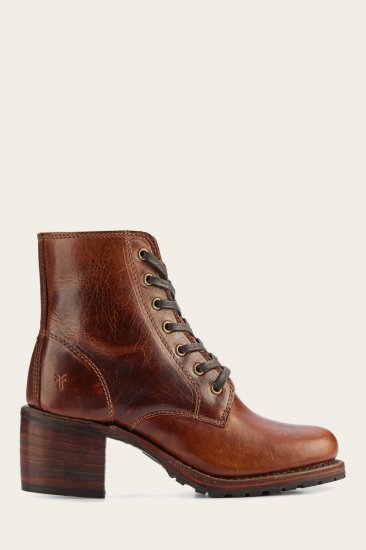 Frye Sabrina 6G Lace Up - Cognac - Click Image to Close