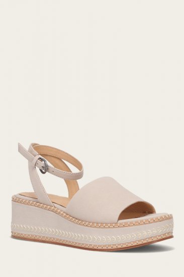 Frye Joy Ankle Strap Platform Sandal - Ivory - Click Image to Close