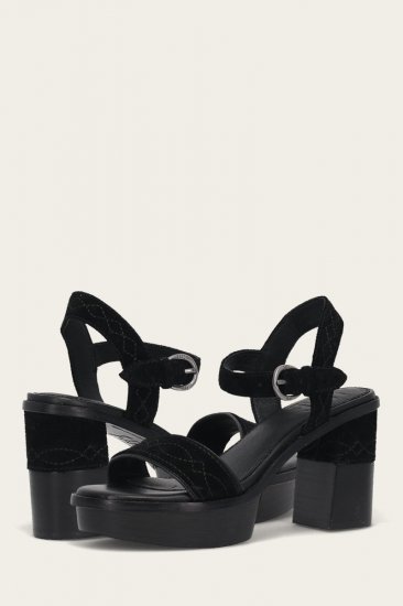 Frye Pipa Woodstock Sandal - Black - Click Image to Close