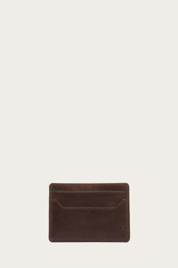 Frye Logan Money Clip Card Case - Dark Brown - Click Image to Close