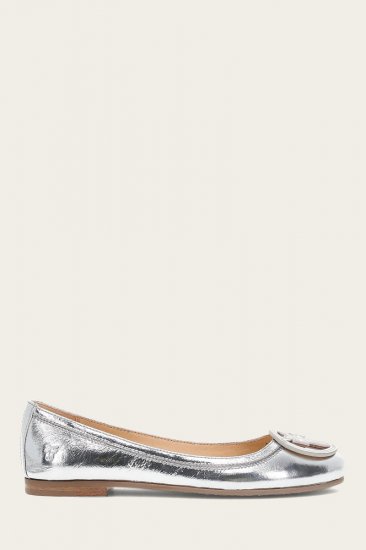 Frye Carson Logo Ballet - Silver - Click Image to Close