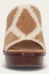 Frye Pipa Crochet Platform Sandal - Almond