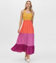 Frye Smocked Color Block Maxi Dress - Smocked Color Block Maxi Dress