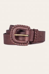 Frye 30mm Belt With Covered Buckle & Leather Lacing - 30mm Belt With Covered Buckle & Leather Lacing Frye 30mm Belt With Covered Buckle & Leather Lacing - 30mm Belt With Covered Buckle & Leather Lacing