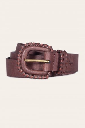 Frye 30mm Belt With Covered Buckle & Leather Lacing - 30mm Belt With Covered Buckle & Leather Lacing