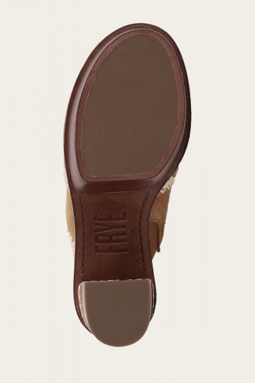 Frye Pipa Crochet Platform Sandal - Almond - Click Image to Close