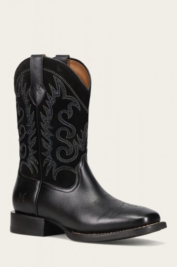 Frye Hauser Deco Stitch - Black-black - Click Image to Close