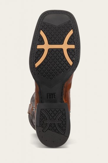 Frye Hauser Deco Stitch - Saddle-dark-brown - Click Image to Close