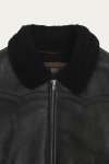 Frye Women's Leather Jacket With Sherling Collar And Cuffs - Women's Leather Jacket With Sherling Collar And Cuffs