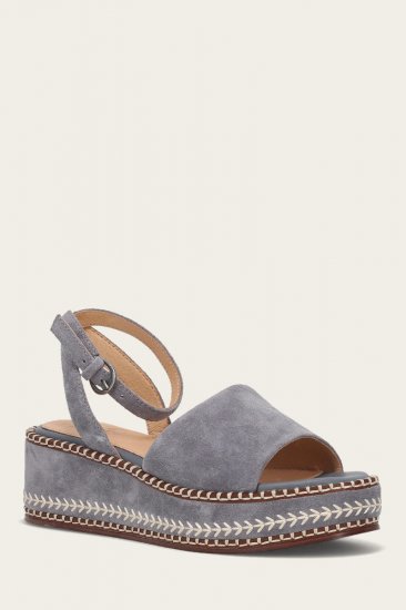 Frye Joy Ankle Strap Platform Sandal - Blue-ash - Click Image to Close