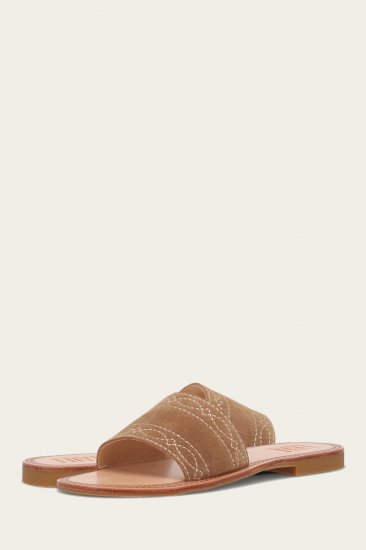 Frye Ava Woodstock Slide - Almond - Click Image to Close