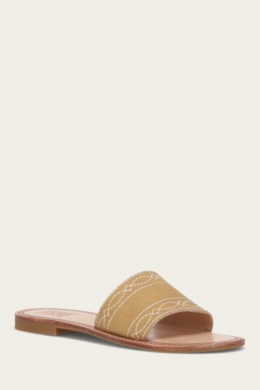 Frye Ava Woodstock Slide - Banana - Click Image to Close