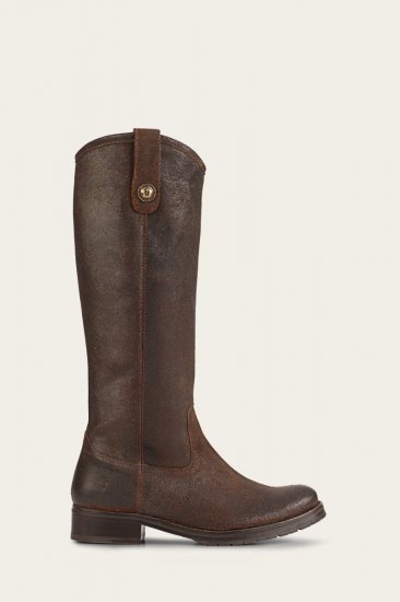 Frye Melissa Double Sole Button Lug Tall - Brown - Click Image to Close