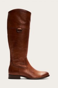 Frye Melissa D Ring Tall Wide Calf - Caramel