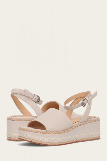 Frye Joy Ankle Strap Platform Sandal - Ivory - Click Image to Close