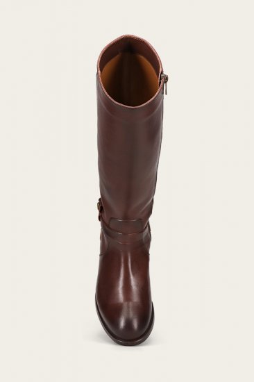 Frye Melissa Belted Tall Wide Calf - Redwood - Click Image to Close