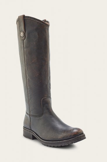 Frye Melissa Double Sole Button Lug Tall - Antiqued-black - Click Image to Close