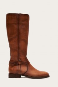 Frye Melissa Belted Tall Wide Calf - Light-cognac