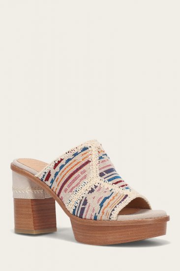 Frye Pipa Crochet Platform Sandal - Ivory-sw - Click Image to Close