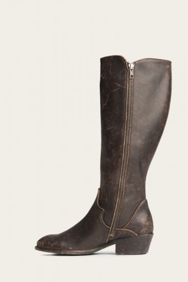 Frye Carson Piping Tall - Antiqued-black - Click Image to Close