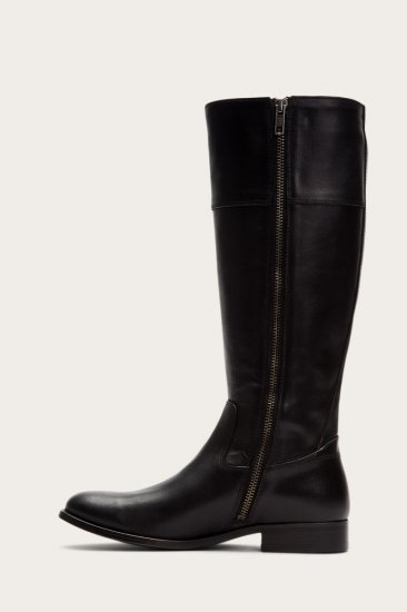 Frye Melissa D Ring Tall Wide Calf - Black - Click Image to Close