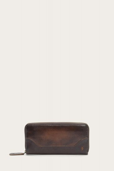 Frye Melissa Zip Around Wallet - Dark Brown - Click Image to Close