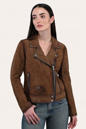 Frye Dark Taupe Biker Jacket - Frye Dark Taupe Biker Jacket