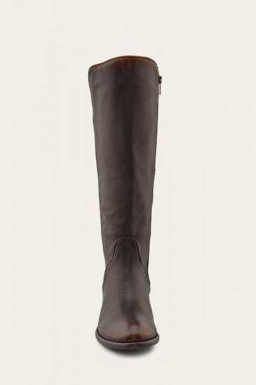 Frye Carson Piping Tall - Black-brush-off - Click Image to Close