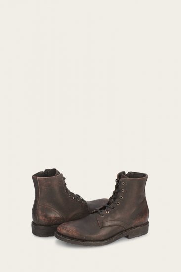 Frye Bowery Lace Up - Antiqued-black - Click Image to Close