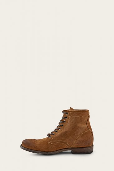 Frye Tyler Lace Up - Tan-suede - Click Image to Close