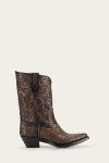 Frye Sacha Mid Pull On - Black-tooled